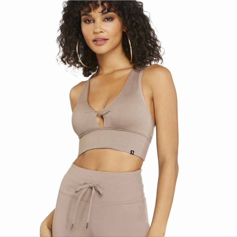 Jessica Simpson Ariel Seamless Sports Bra- Taupe/Grey